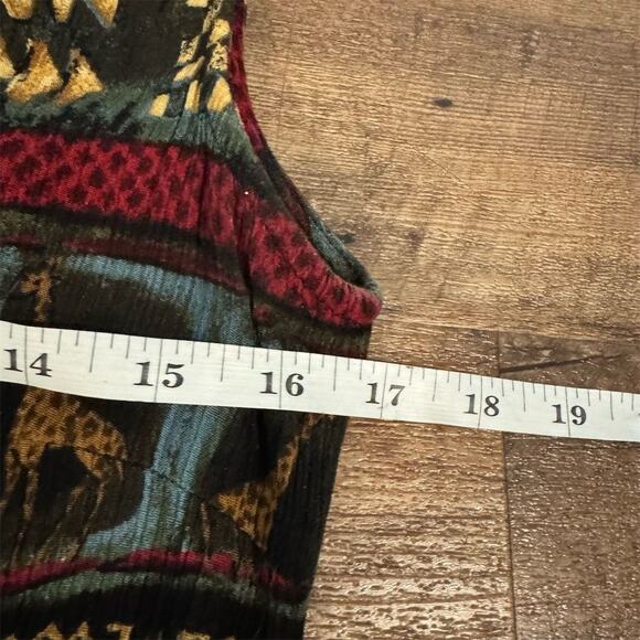 VTG 90s Just in Thyme Sleeveless Midi Shift Dress 8 Tie Back Giraffe Geo Print - Picture 6 of 7